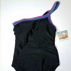 Seekers Australia Black One Shoulder One Piece 8